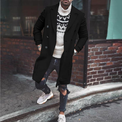 Manteau homme élégant noir long