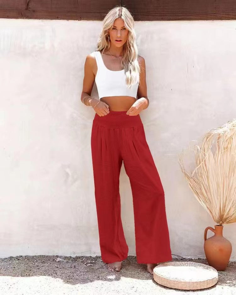 Pantalon en lin pour femme Confortable Coupe ample Type de pantalon d'été