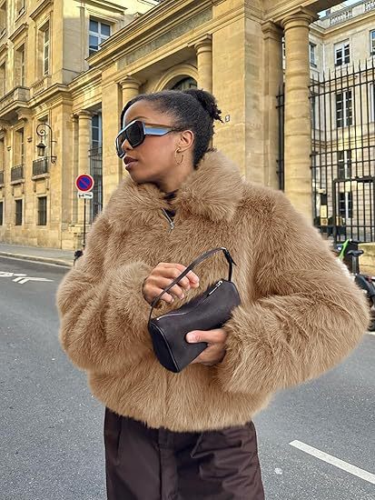 Veste de luxe en fausse fourrure pour femmes Mode hivernale élégante