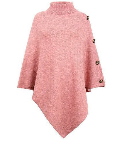 Poncho en tricot moderne pour femme avec boutons