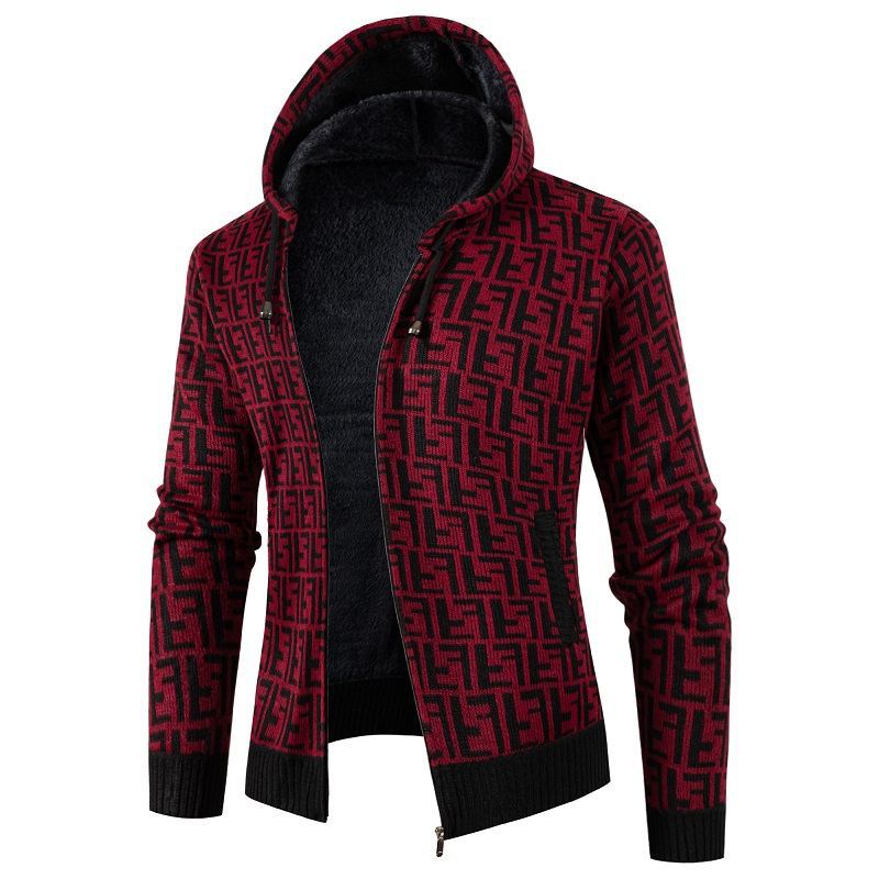 Cardigan torsadé doux pour hommes avec doublure