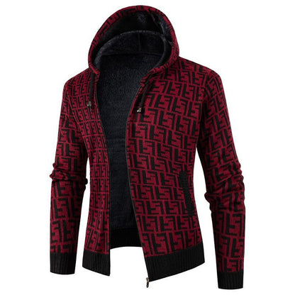 Cardigan torsadé doux pour hommes avec doublure