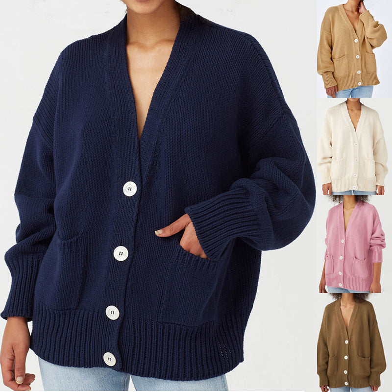 Damen Grobstrick Cardigan Übergröße Stilvoll - IdealeKleiden