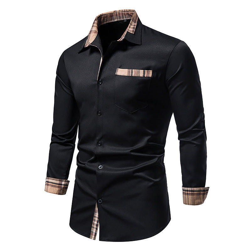Chemise homme coupe moderne motif carreaux poche poitrine