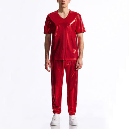 Haut de sport pour homme Brillant Col en VFitness
