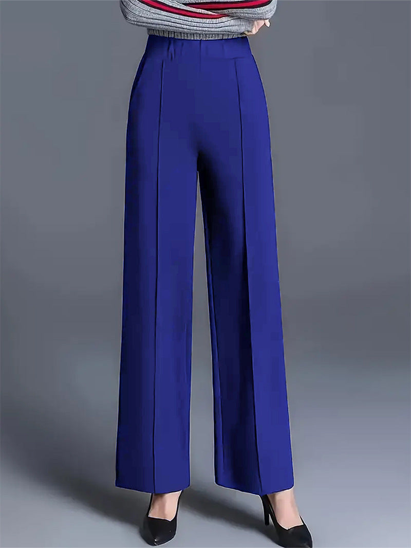 Pantalon femme taille haute élégant à plis
