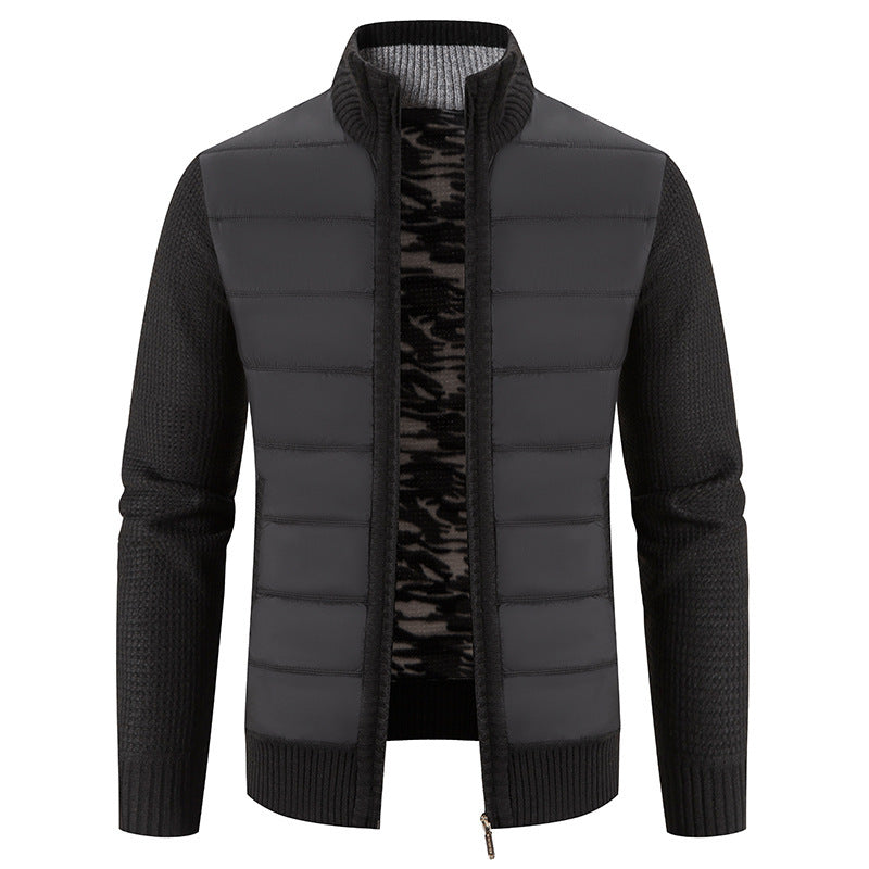 Doudoune matelassée pour homme, motif tricot moderne
