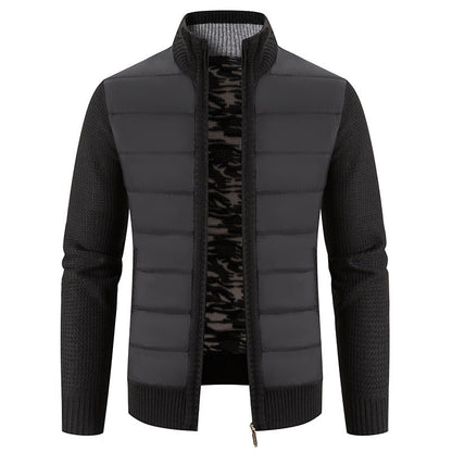 Doudoune matelassée pour homme, motif tricot moderne