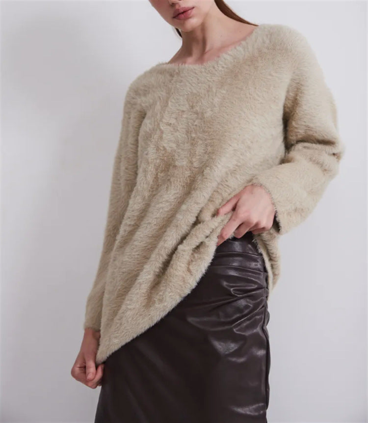 Pull pour femme, doux, col en V, design élégant