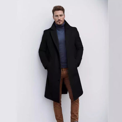 Manteau élégant pour homme en laine avec motif texturé