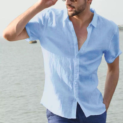 Chemise d'été homme Lin Confortable Élégante