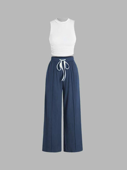 Ensemble décontracté pour femme : Pantalon large et haut confortable