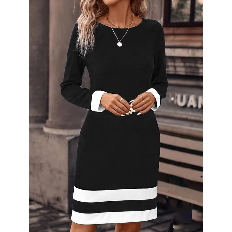 Robe élégante pour femme avec manches contrastantes et design moderne