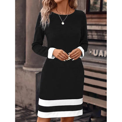 Robe élégante pour femme avec manches contrastantes et design moderne