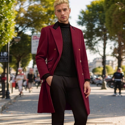 Manteau homme col velours design élégant