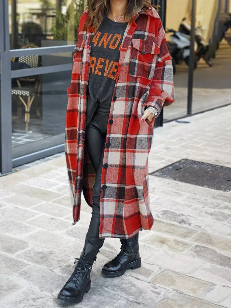 Manteau carotte en flanelle chaud pour femme