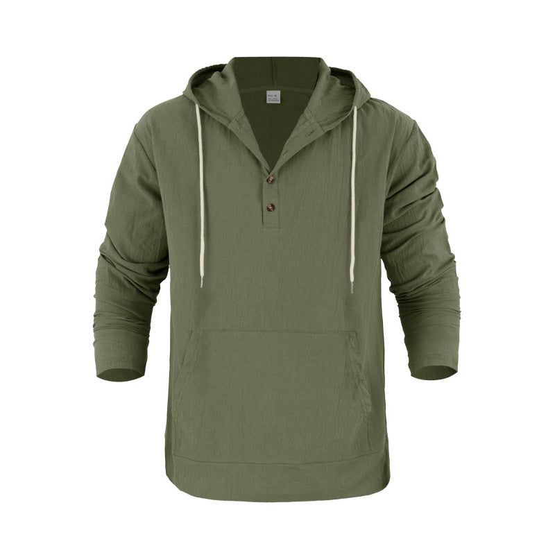 Sweat à capuche pour homme avec poches et boutons