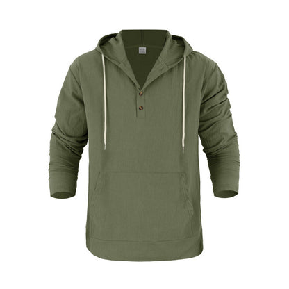 Sweat à capuche pour homme avec poches et boutons