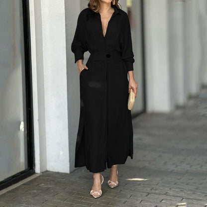 Robe longue élégante en lin pour femme
