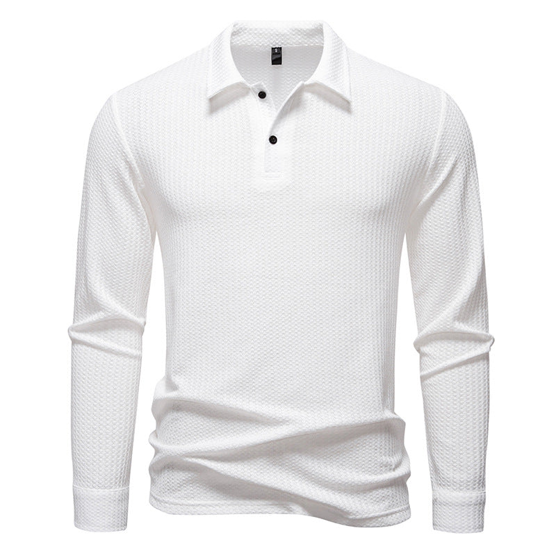 Polo homme manches longues structuré élégant