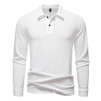 Polo homme manches longues structuré élégant