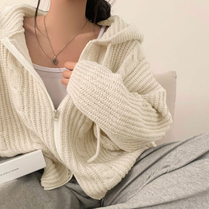 Cardigan à capuche femme chaud confortable