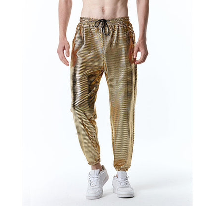 Pantalon en maille pour hommes - Pantalon d'été tendance et métallique