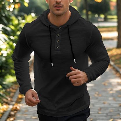 Sweat à capuche sport pour homme avec poches et boutons
