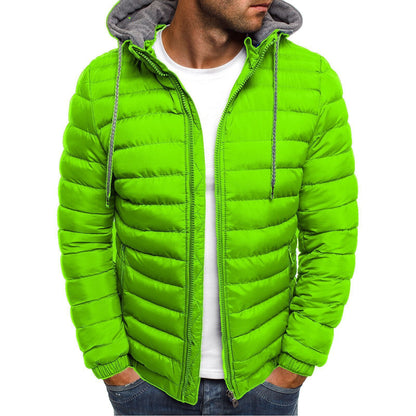 Veste matelassée coupe-vent à capuche pour homme