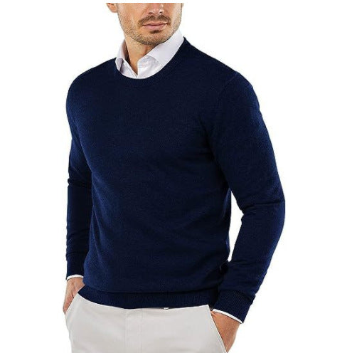 Pull col rond élégant en coton pour homme