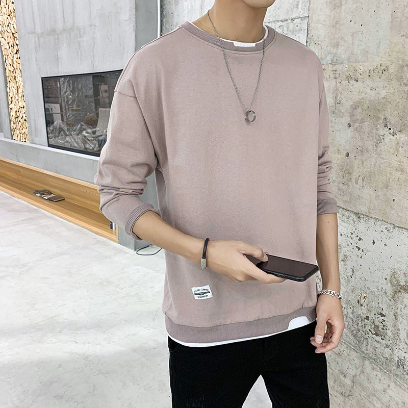 Sweat-shirt homme Décontracté Ourlet contrastant Tendance