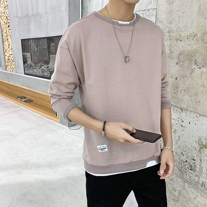 Sweat-shirt homme Décontracté Ourlet contrastant Tendance