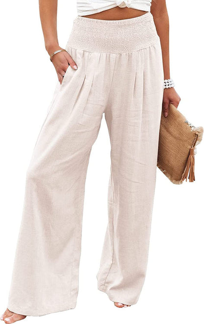 Pantalon en lin pour femme Confortable Coupe ample Type de pantalon d'été