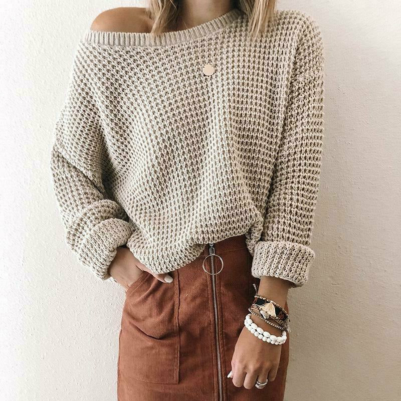 Weiche Pullover Damen Oberteil - IdealeKleiden