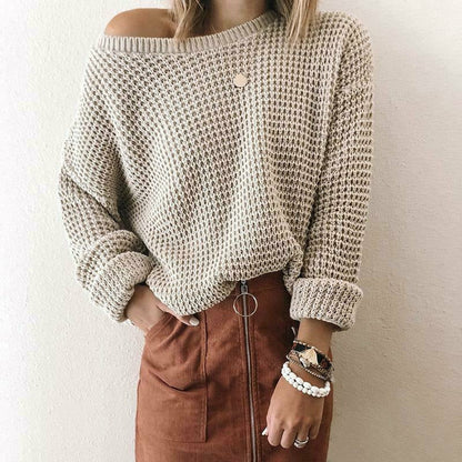 Weiche Pullover Damen Oberteil - IdealeKleiden