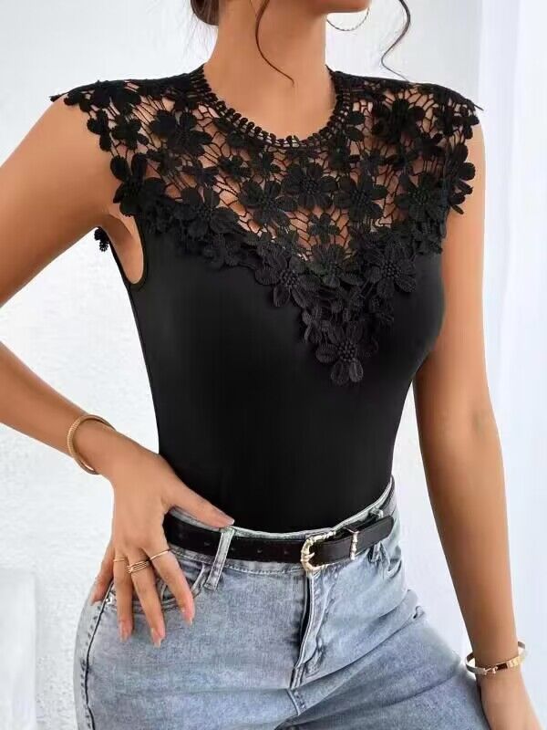 Body femme avec dentelle et broderies fines