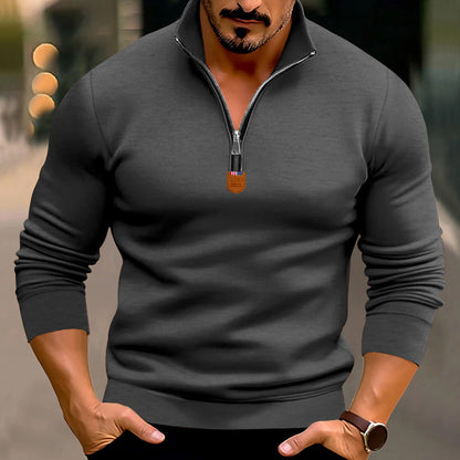 Pull de sport homme moderne col montant élastique