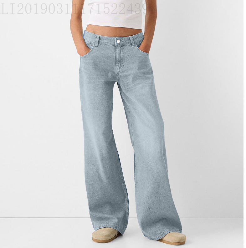 Jeans femme coupe large style rétro