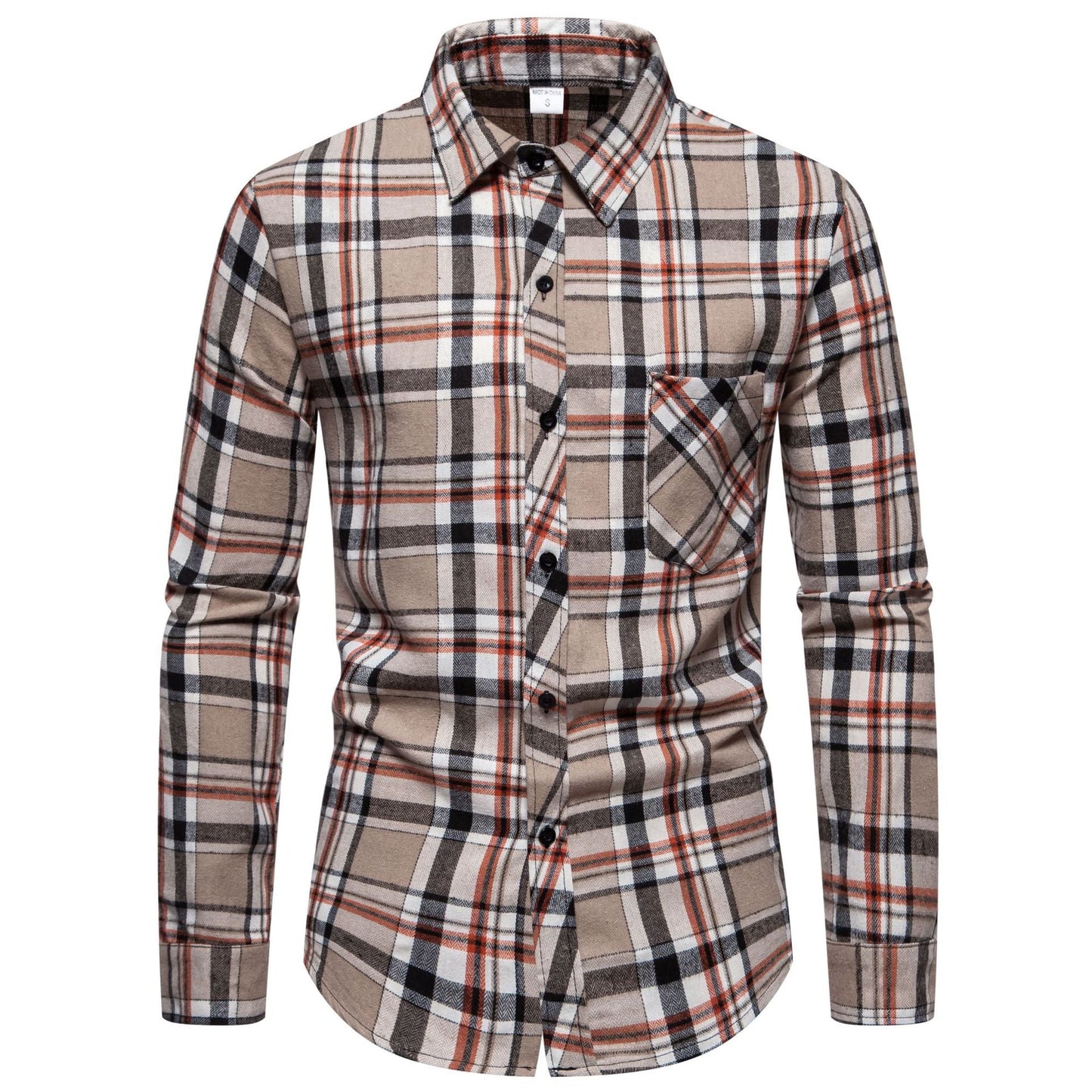 Chemise à carreaux moderne pour homme avec poche poitrine