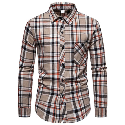 Chemise à carreaux moderne pour homme avec poche poitrine