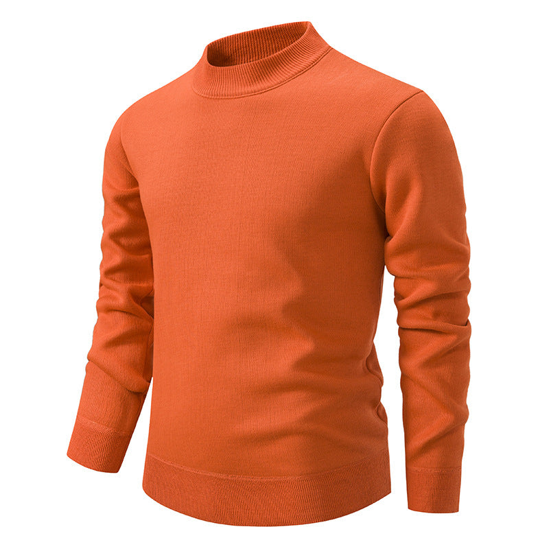 Pull en tricot pour homme, col montant moderne, look élégant