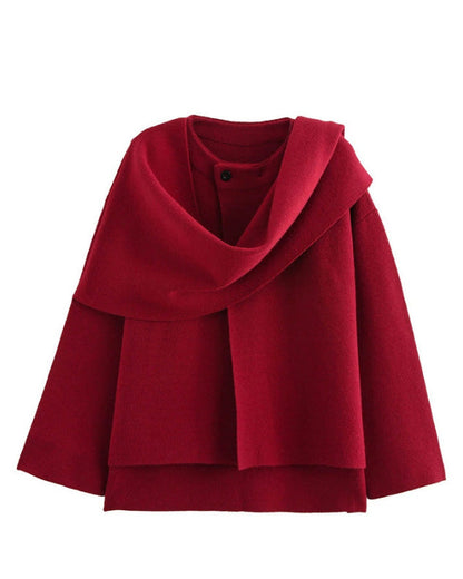 Veste stylée pour femme avec écharpe asymétrique