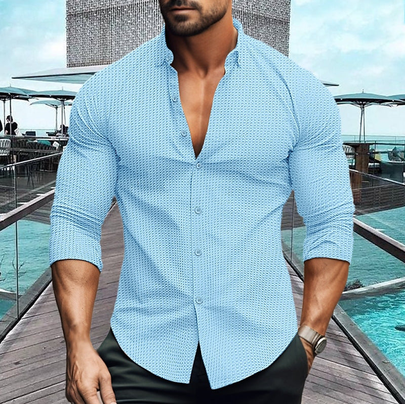 Chemise Homme Élégante Texturée Style Moderne
