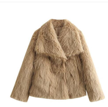 Veste en fausse fourrure élégante et chaude pour femme