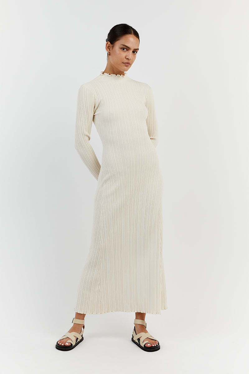 Robe longue élégante côtelée pour femmes