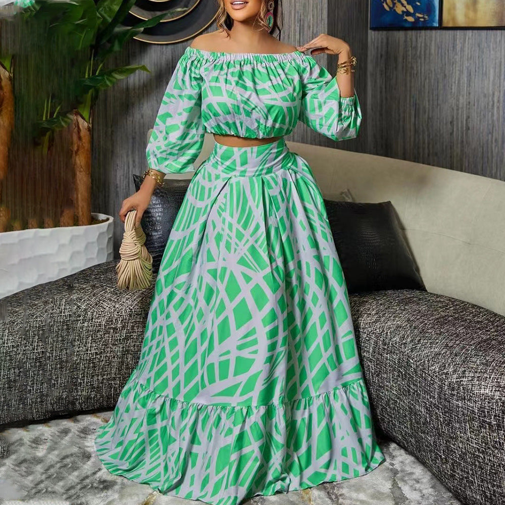 Robe longue femme manches tombantes jupe ample robe d'été