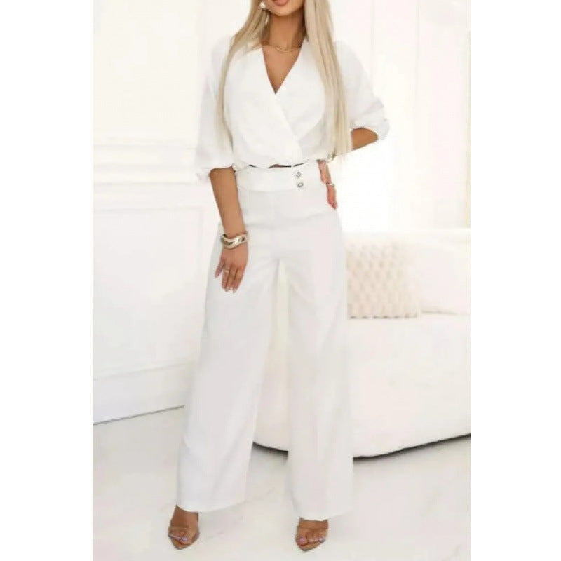 Combinaison élégante Femme Large Jambe Robe de Soirée