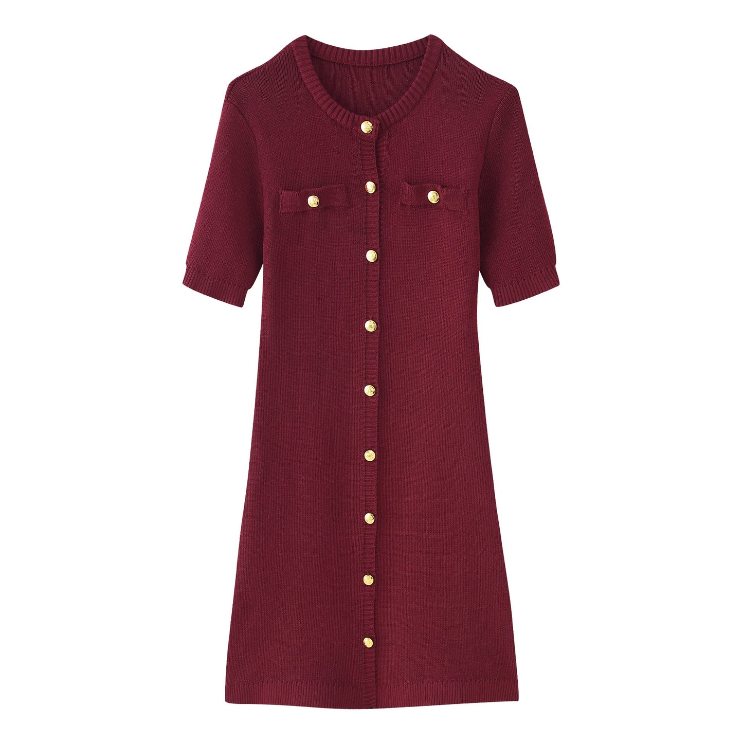 Robe pull femme élégante à manches courtes