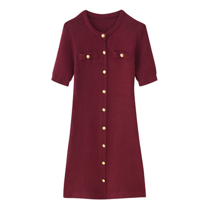 Robe pull femme élégante à manches courtes