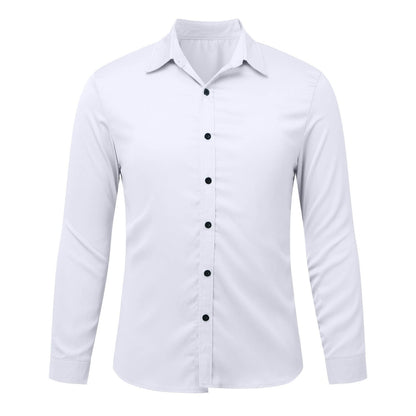 Chemise Homme Élégante Manches Longues en Coton